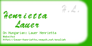 henrietta lauer business card